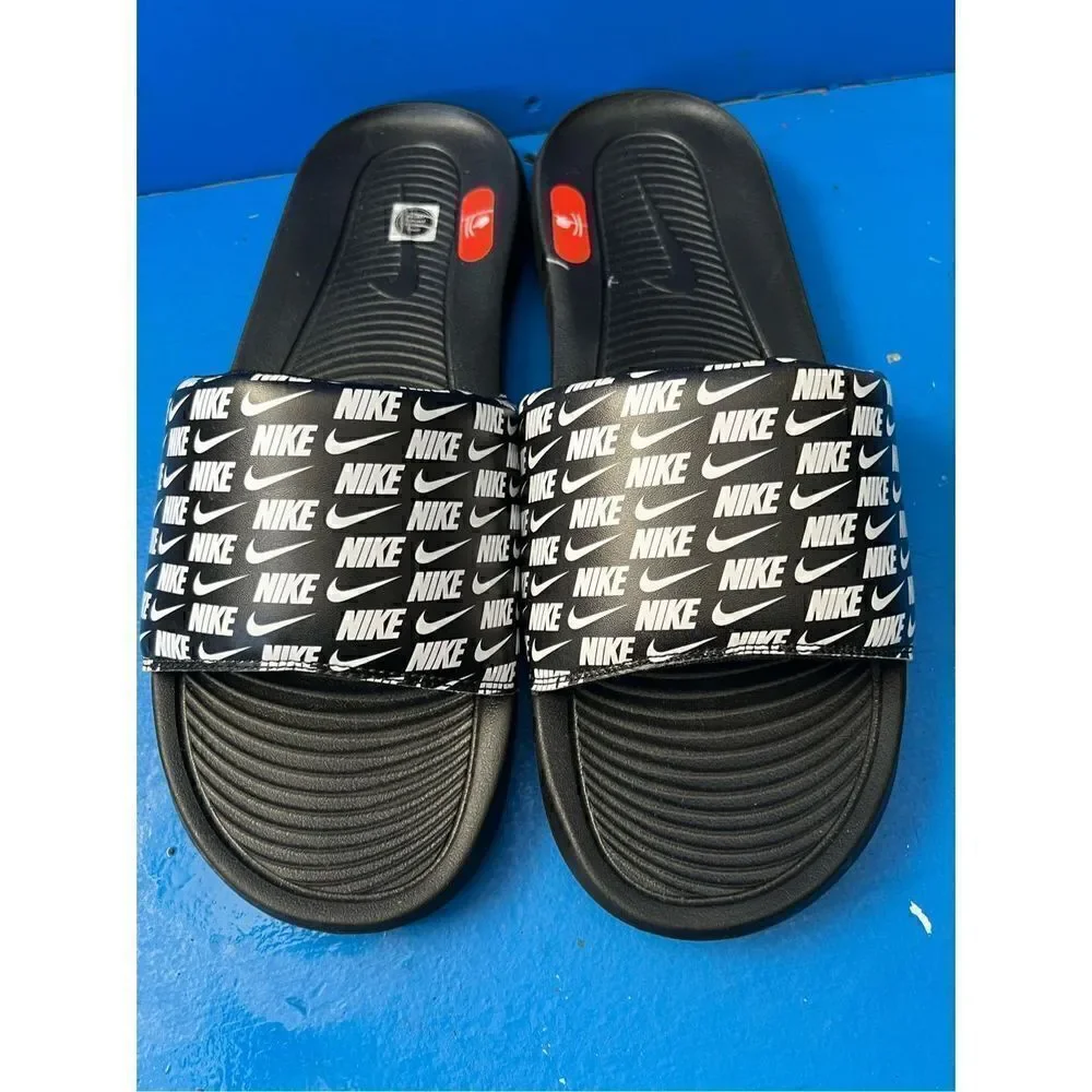 Nike Men's Victori One Slide Print 'Repeat Logo - Black' CN9678-006 Size 13